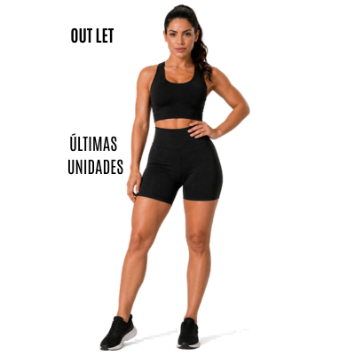 Short Modelador Feminino Cós Alto Compressão Abdominal Não Transparente Academia