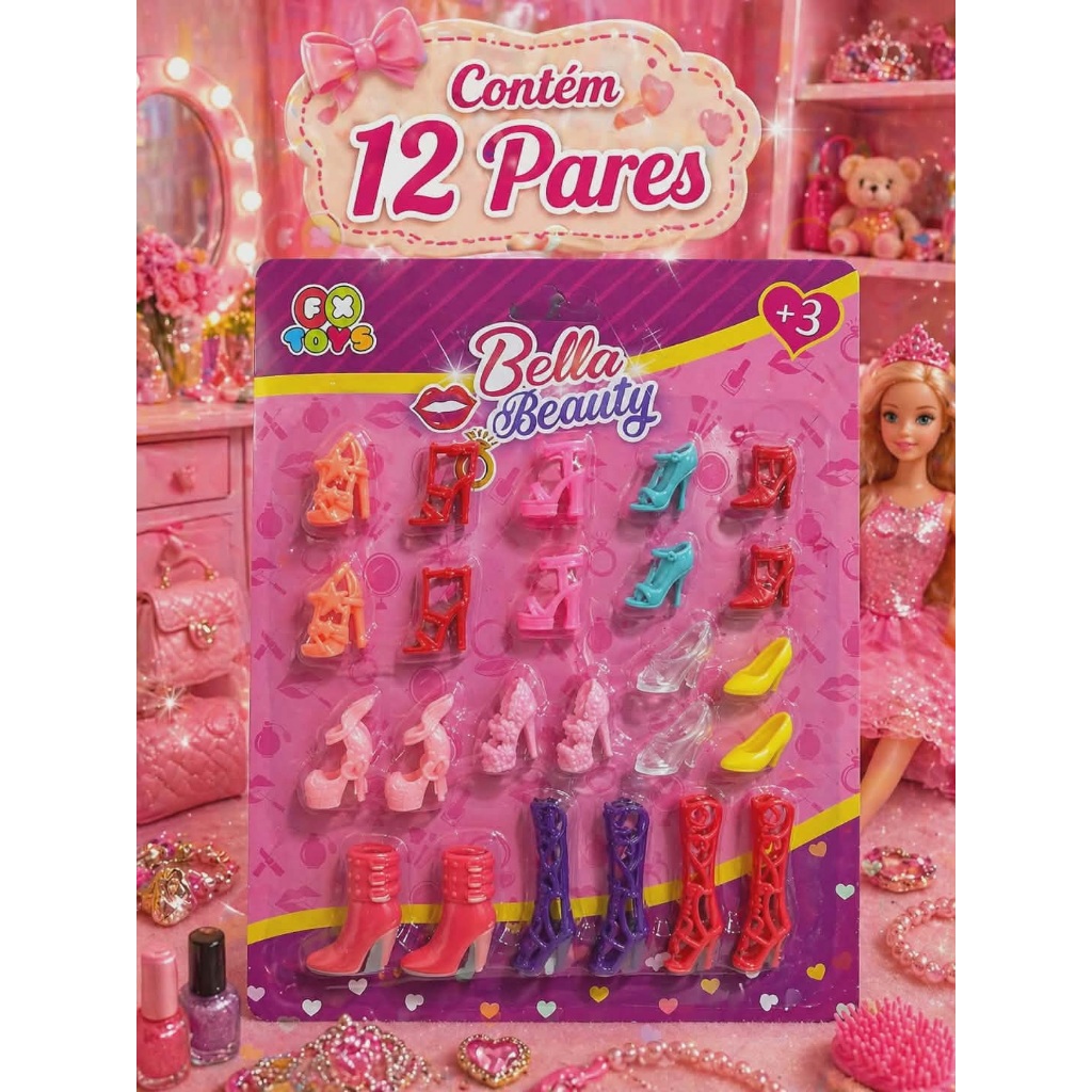 SAPATO PARA BONECAS CALÇADOS E BOTAS PARA BONECAS SAPATINHOS PRINCESAS