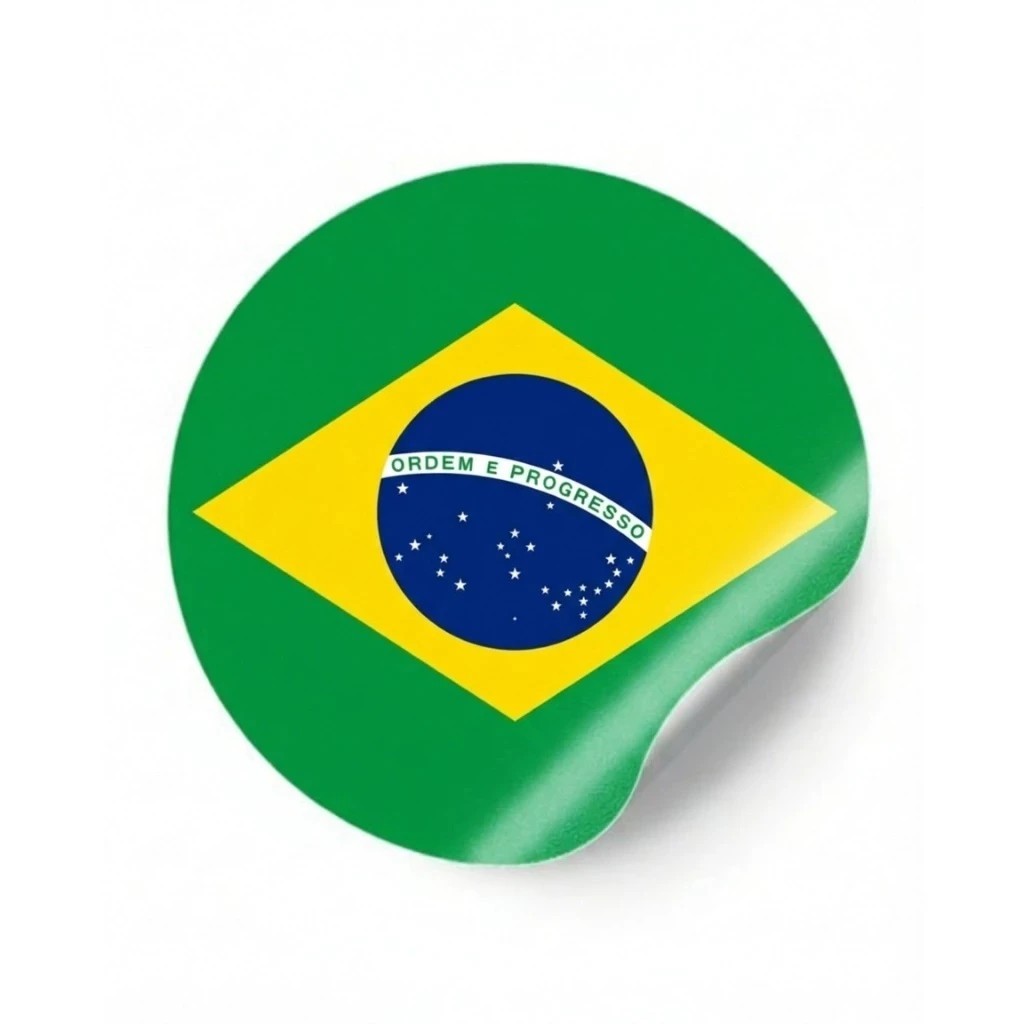 KIT COM 72 ETIQUETAS ADESIVAS – BRASIL COPA DO MUNDO 2026 – 4X4 – RESISTENTE A ÁGUA - COM CORTE