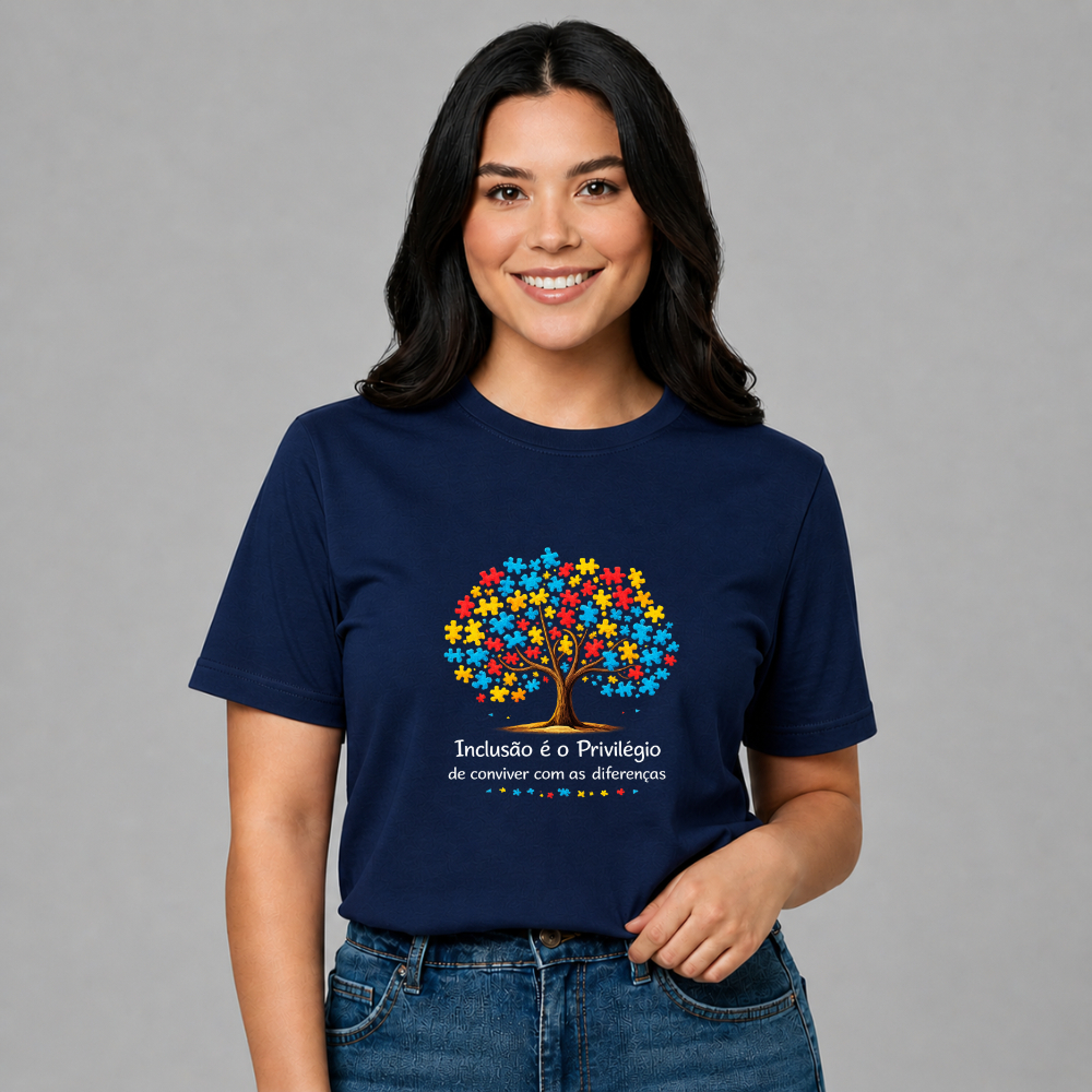 Camiseta Educação Inclusiva Blusa Feminina 100% Algodão