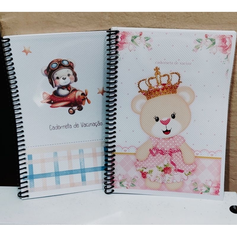Caderneta de Vacinação Personalizada Atualizada 7°Edição Encadernada Espiral Menino e Menina