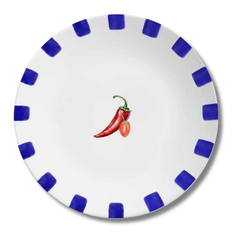 Conjunto 6 Prato Raso De Jantar Pepe Pimenta Cerâmica Alleanza Premium