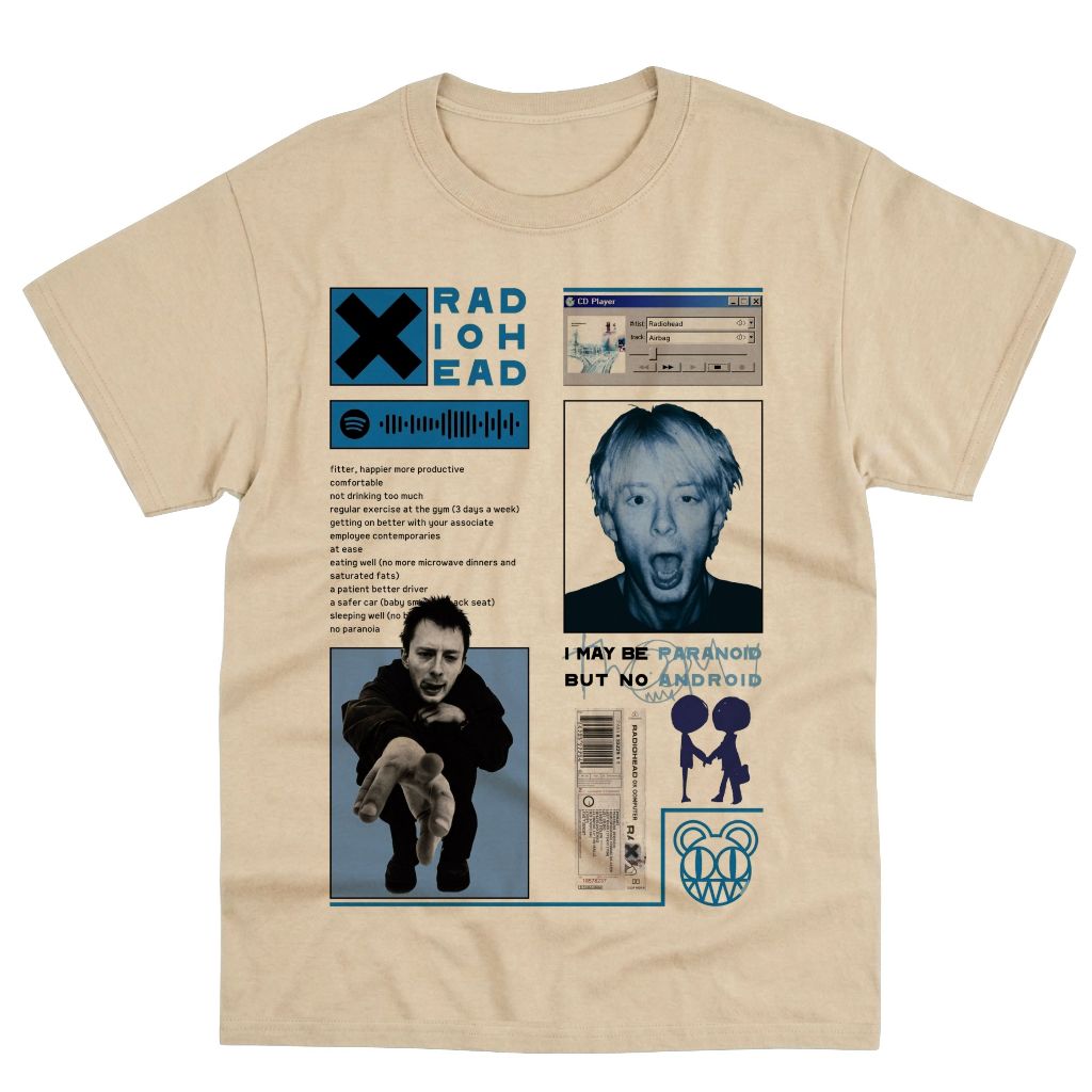 Camiseta Poliéster Unissex Radiohead, Thom Yorke, Rock Alternativo, Vintage V27