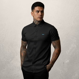 Camisa Masculina de Viscose com Elastano Não Amassa – Camisa Casual Confortável Leve Social