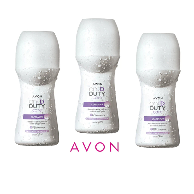 Desodorante Roll-on Avon On Duty Care Clareador kit com 3