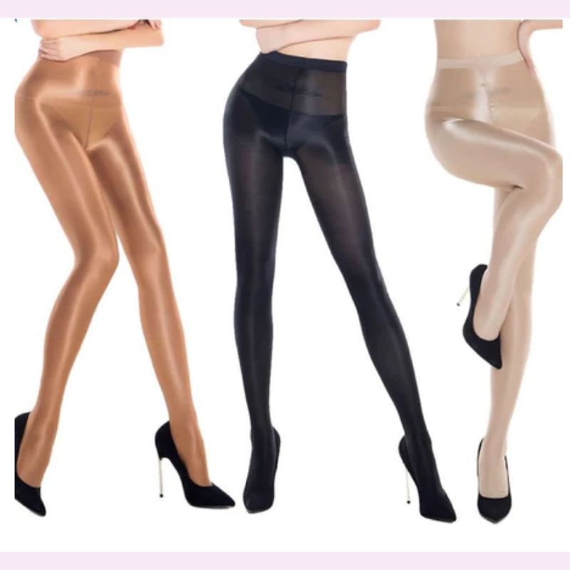 70D  Meia-Calça 70D Ultra Brilhante Efeito Empina Bumbum Alta Elasticidade Compressão Confortável
