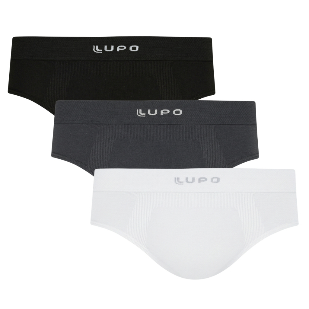Kit 3 Cueca Masculina Slip Lupo Modal Sem Costura Adulto Original 681-001