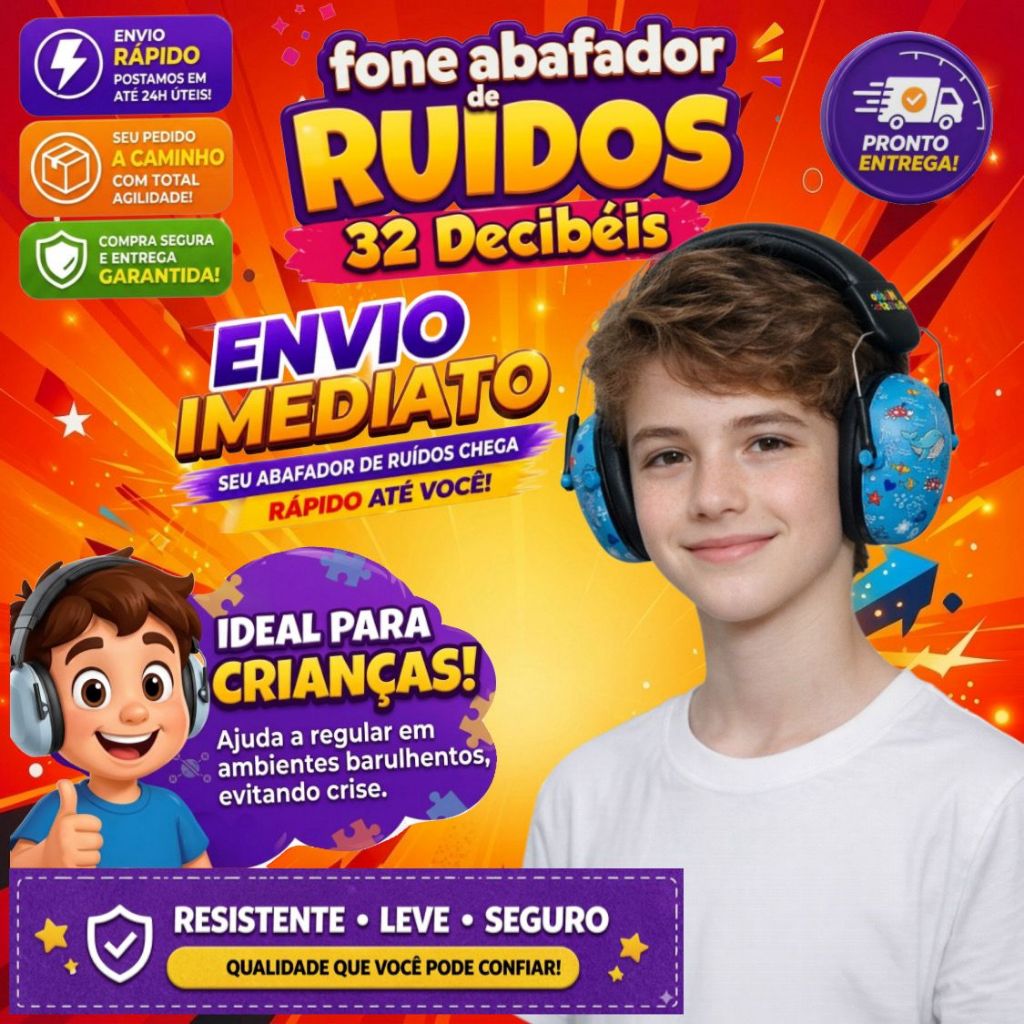 Abafador oceano 32DB Autismo Infantil Fone Protetor de Ouvido Auricular Ruido Confortavel Tdah Tea