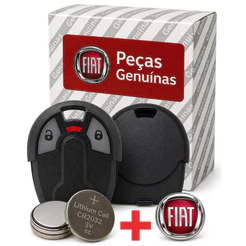 Capa Controle Alarme Fiat Uno Palio Strada + Logo + Bateria