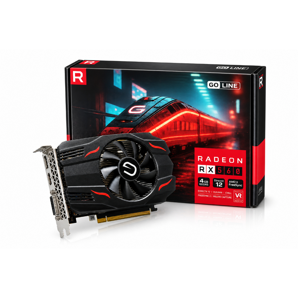Placa de Vídeo Gamer AMD Radeon RX-560 4GB Goline DDR5 128-bit DirectX 12 Original Novo Lacrado
