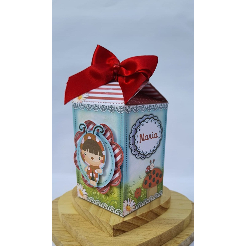 Caixa Milk Personalizada Festa Infantil Tema Joaninha Lembrancinha