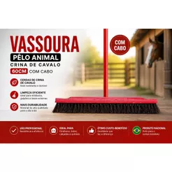 vassoura pelo animal 60cm com cabo