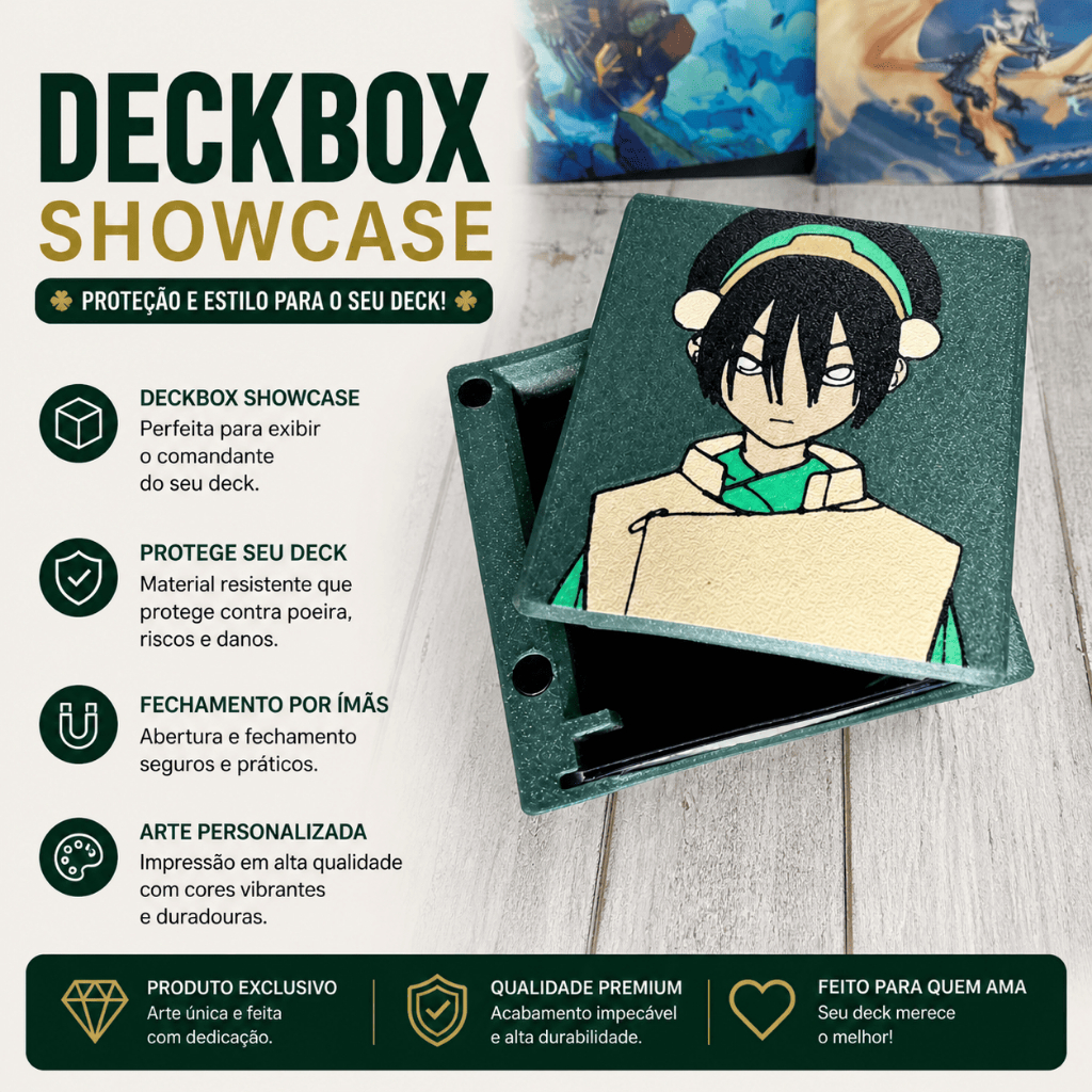 Deck Box Porta Cartas TCG Magnética Premium Showcase Tokens Avatar ATLA Último Dominador Ar