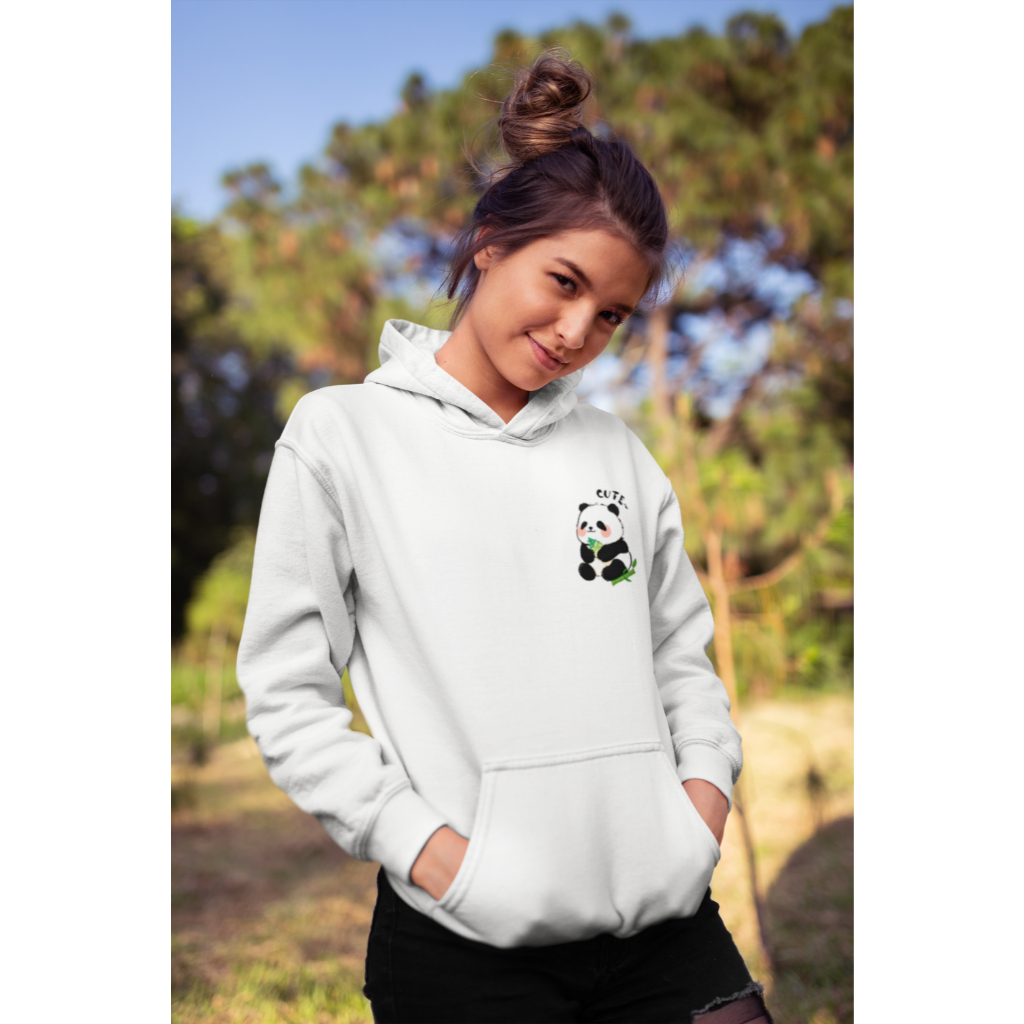 Moletom Feminino Com Capuz  Canguru Estiloso  Blusa de Frio  Bolso Canguru Urso Panda