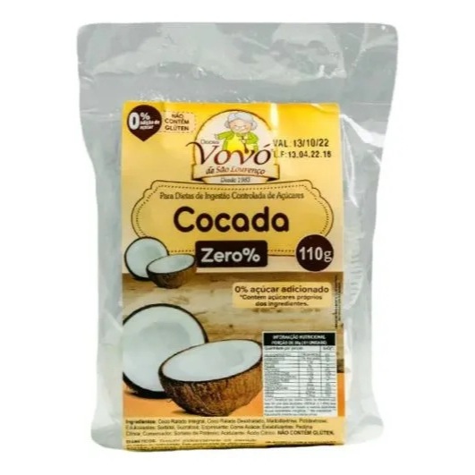Cocada Zero Adição De Açucar Vovó De São Lourenço 110g