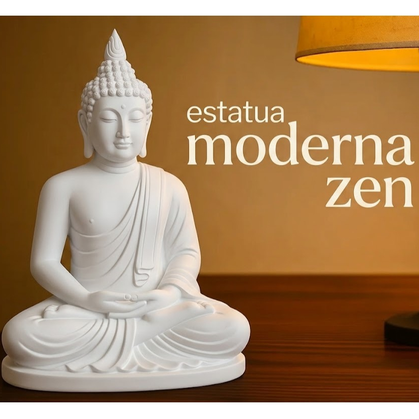 Imagem Estátua Buda Meditando Moderno Decorativo Zen - Luxo e Minimalismo