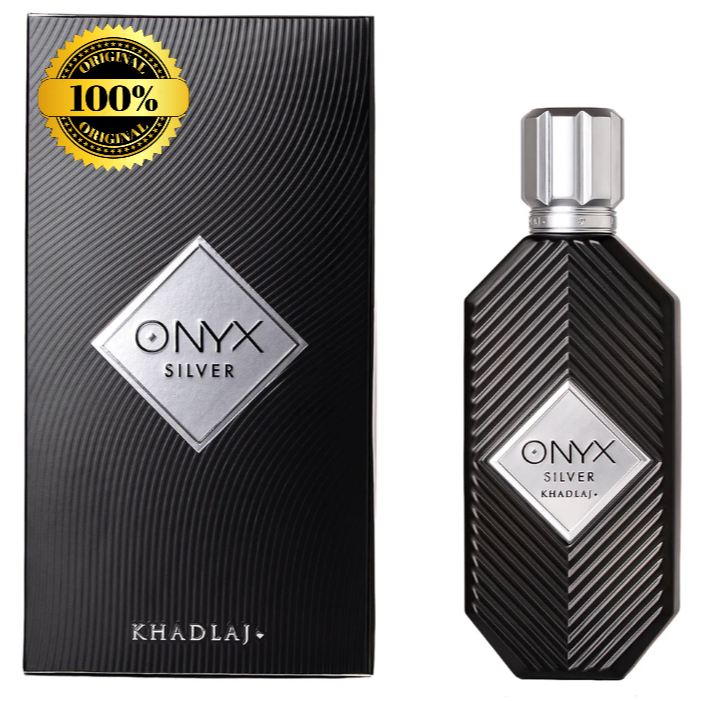 Perfume Onyx Silver Khadlaj EDP 100ml Original Lacrado Masculino Longa Duração Elegante Premium