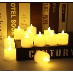 Kit com 12 Lindas velas decorativas de Led eletrônicas amarelas ou brancas, festa