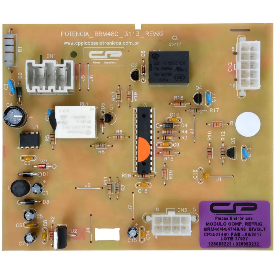 PLACA ELETRONICA BIVOLT PARA GELADEIRA BRASTEMP/CONSUL  – BRM40 – BRM44 – BRM47 (DEMAIS MODELOS NA DESCRIÇÃO)