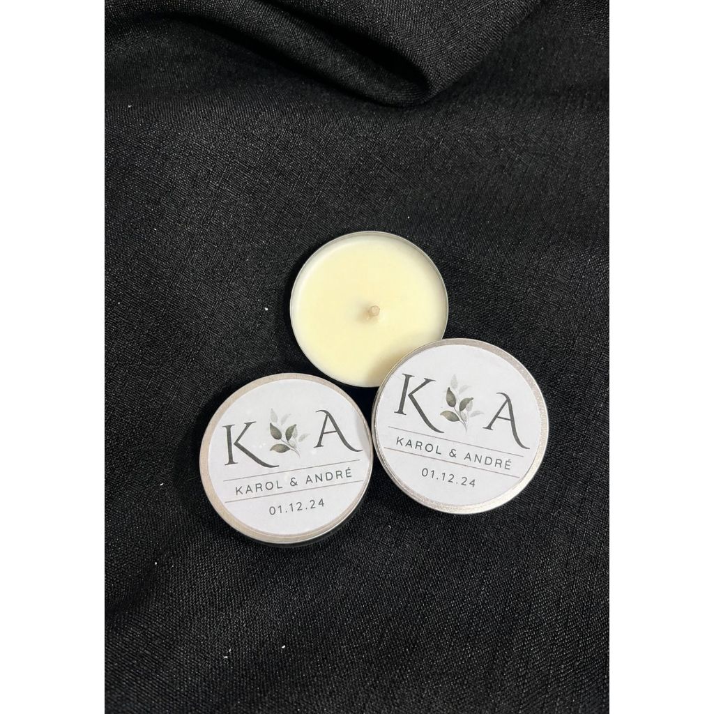 kit 70 Vela aromática em latinha personalizada para lembrancinha