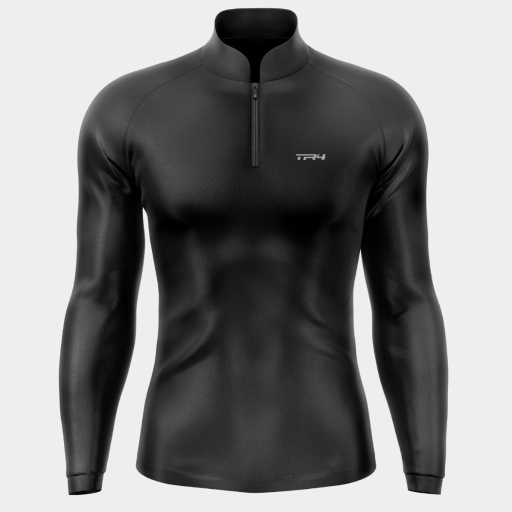 Camisa Masculina Agro Zíper Pesca Esportiva Proteção Uv