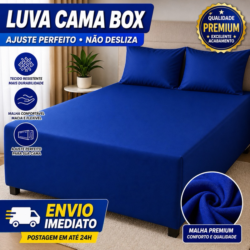 Capa Luva para Cama Casal Box Malha Gel 3 Peças  Protetor para colchão Macio + 2 FRONHAS  GRÀTIS