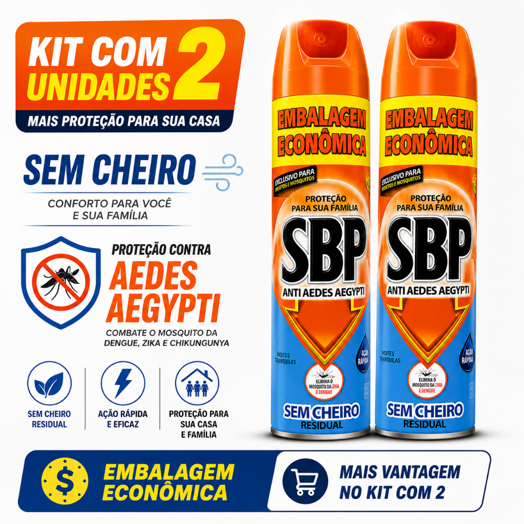 SBP proteção para toda Familia | SEM CHEIRO | Anti Aedes Aegypti Durma tranquilo vc e sua familia | 380 ml