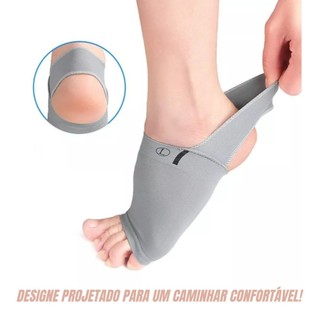 Meia Palmilha Ortopédica Anatômica Correção Tratamento Pé Chato Fascite Plantar Alivio de Dores