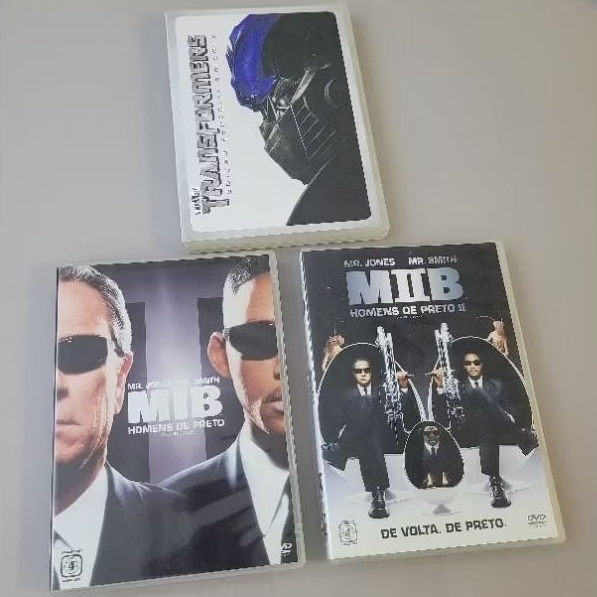 3 DVDs: Transformers (duplo), MIB, e MIB 2 (duplo)