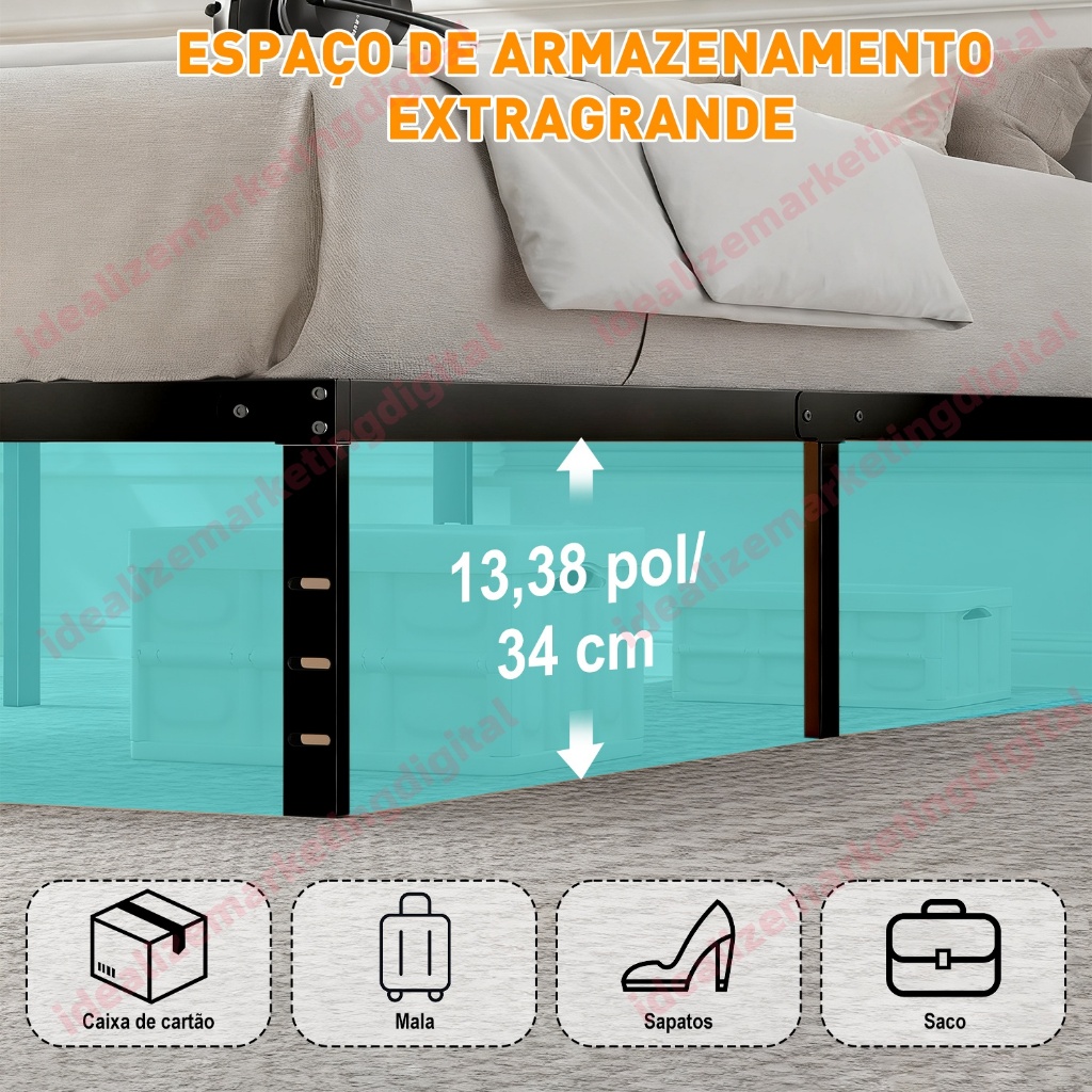 Cama De Casal Com Tomada,usb+type-c,350kg