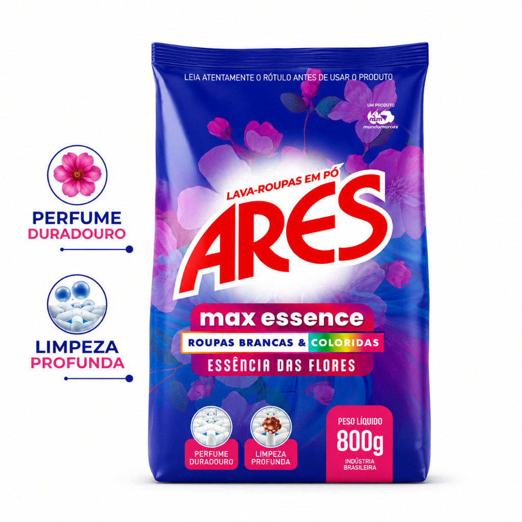 Sabão em Pó Lava Roupas Profissional Max Essence ARES 800g
