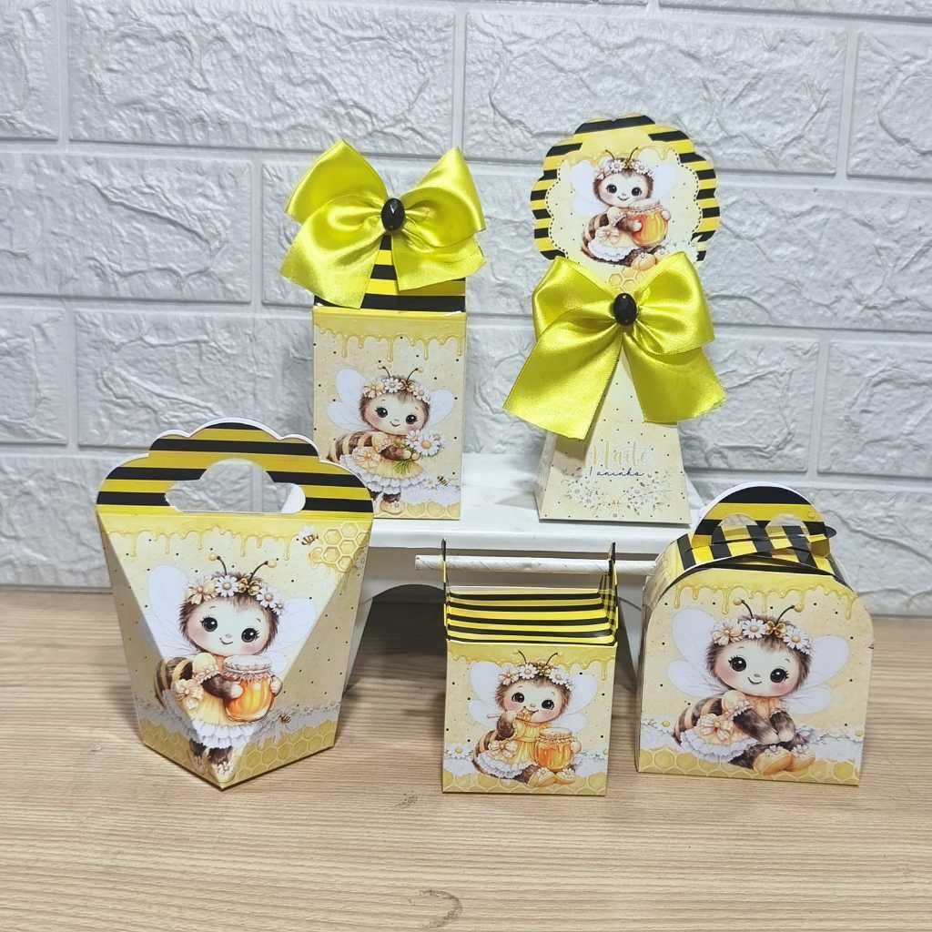 Kit Personalizados caixinhas ABELHINHA Lembrancinhas aniversário-Festa PEGUE E MONTE
