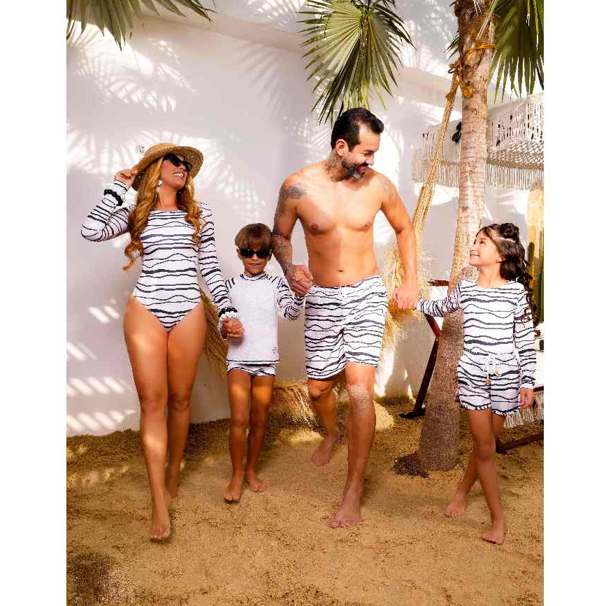 Peças Família Moda Praia Shorts Tactel Alta Qualidade