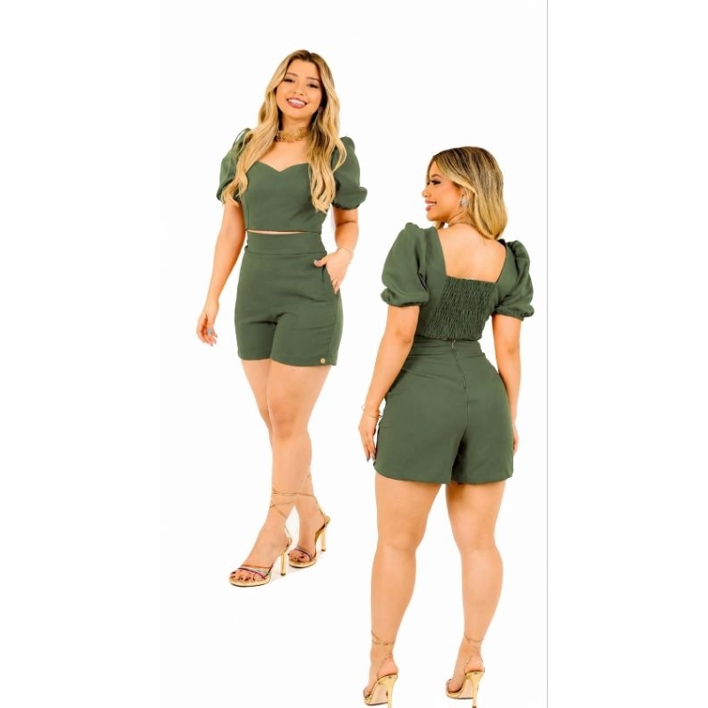 Conjunto short e cropped alfaiataria, qualidade e ótimos preços