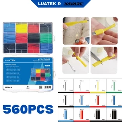 Kit com 560 unidades de Tubos Isolantes TERMO RETRÁTIO /Emenda e Remenda colorido Luatek lwj-133