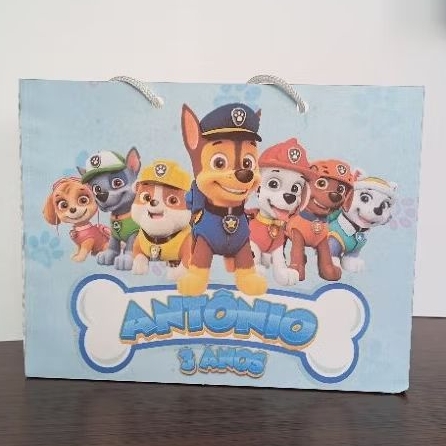 kit 30 sacolinhas personalizadas patrulha canina | lembrancinha aniversário.