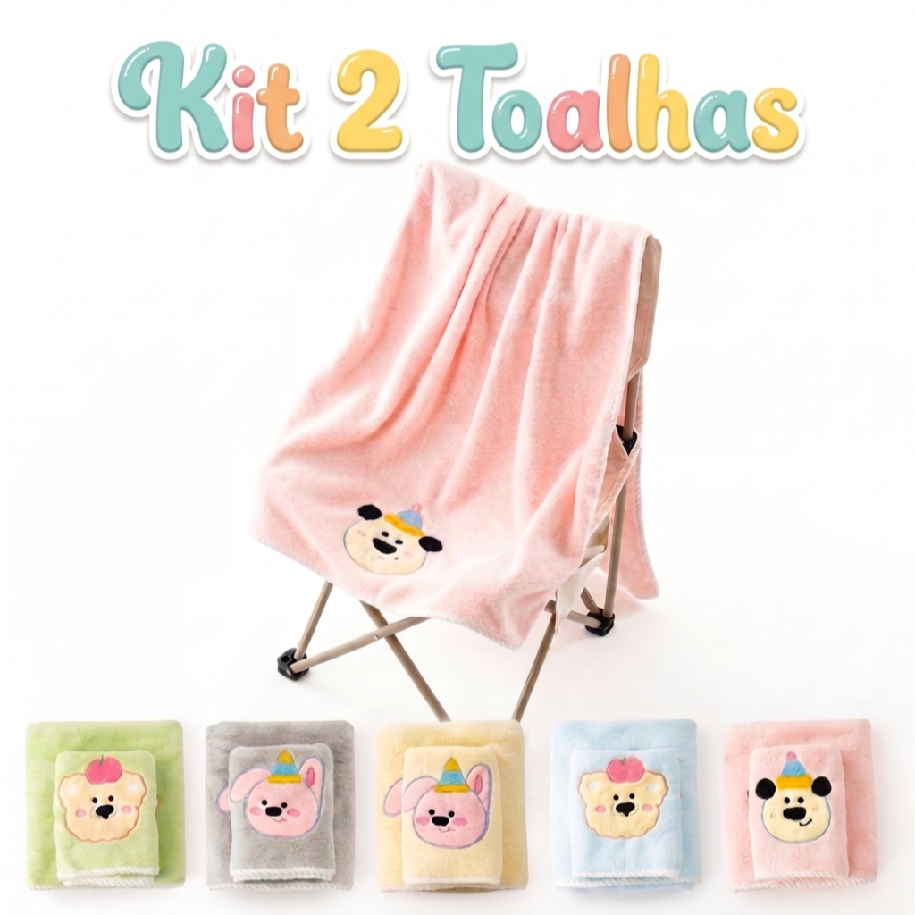 Kit Toalhas Banho e Rosto 2 Peças - Rosto Grande Macia Toalha de Banho Grande e Grossa Jogo de Toalha de Banho