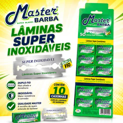 Lâmina Master Barba 50un Corte Suave + Alta Durabilidade Profissional