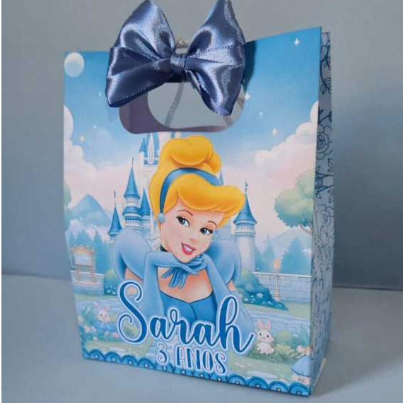 Sacolinha Personalizada Tema Cinderela para lembrancinha - Pegue e Monte