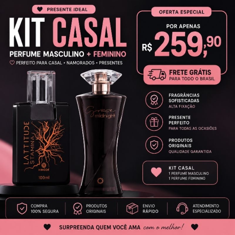 Perfume Grace Midnight Feminino Original 100ml Longa Duração Importado