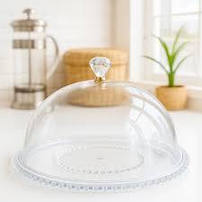 Boleira Com Tampa Bolinha Acrílico Prato De Bolo Grande 32cm