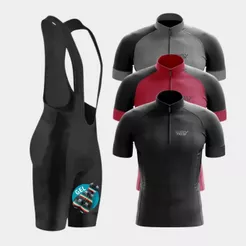 Conjunto Ciclismo Masculino Camisa Way Fresh Bretelle Forro Gel Bike