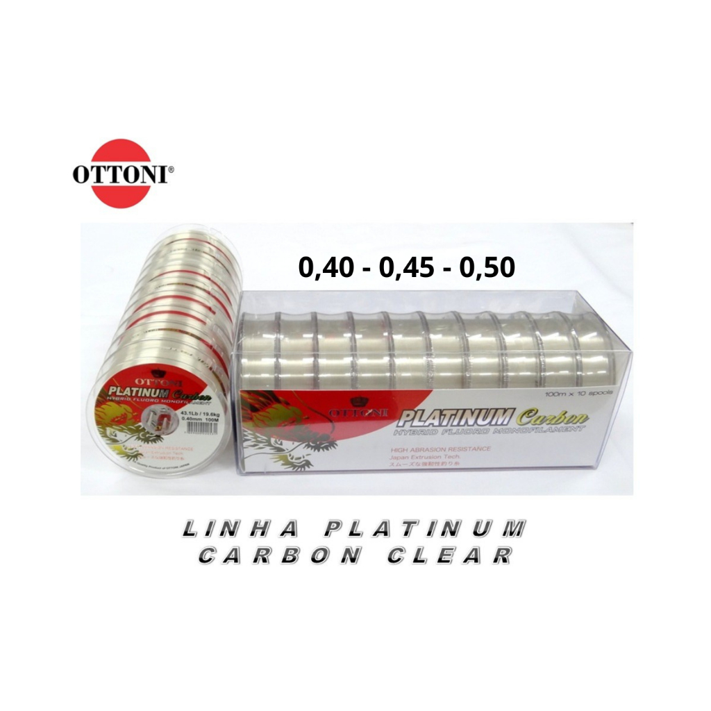 Linha Fluorcarbono Platinum Ottoni Carbon Leader 100 Mts