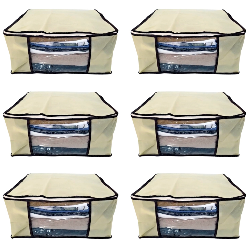 Kit 6 Organizadores Caixa Multiuso Closet Tnt 60x45x30