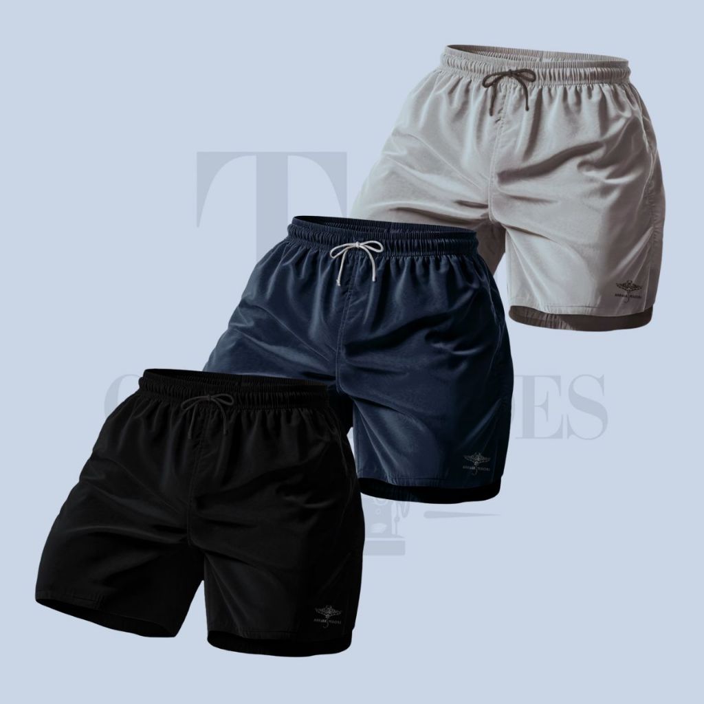 Kit 3 Shorts Masculino Plus Size com Elastano Mauricinho Academia Esporte Treino Praia Básico Liso — imagem 2 de 2