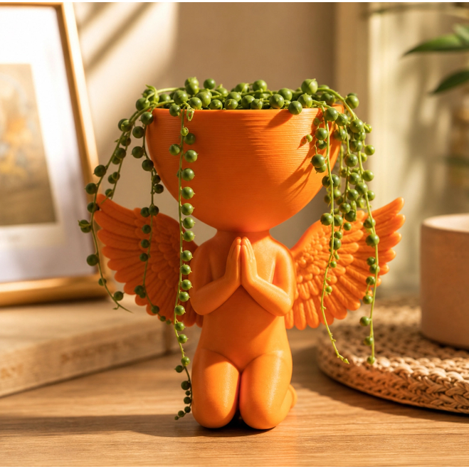 Vaso Decorativo Bob Robert Plant Paz e Oração - Planta Decor (Cenoura)
