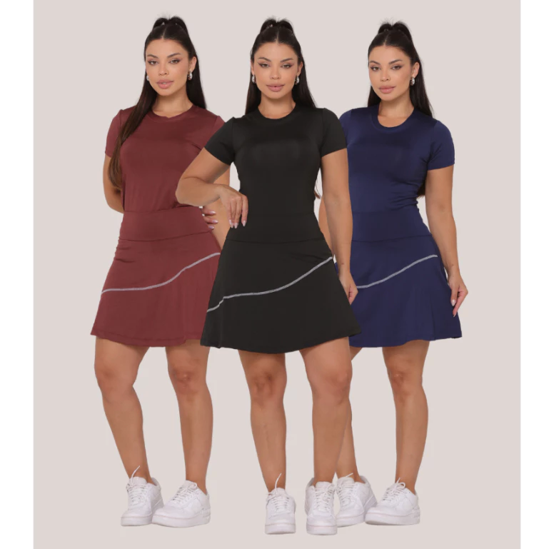 Conjunto Fitness Saia E Blusinha Moda Evangélica Para Treino Academia Corrida Esportista Modesta — imagem 1