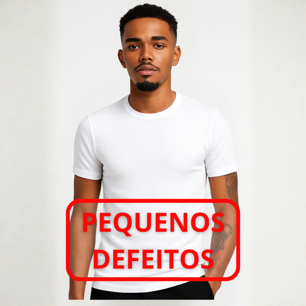 Camiseta Americana Canelada Slim Estilo Rapper *PEQUENOS DEFEITOS*
