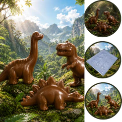 1~10 Forma Simples Dinossauros 10029 em Acetato BWB Para Bombom e Doces de Chocolate e Confeitaria..... (CHOCO)