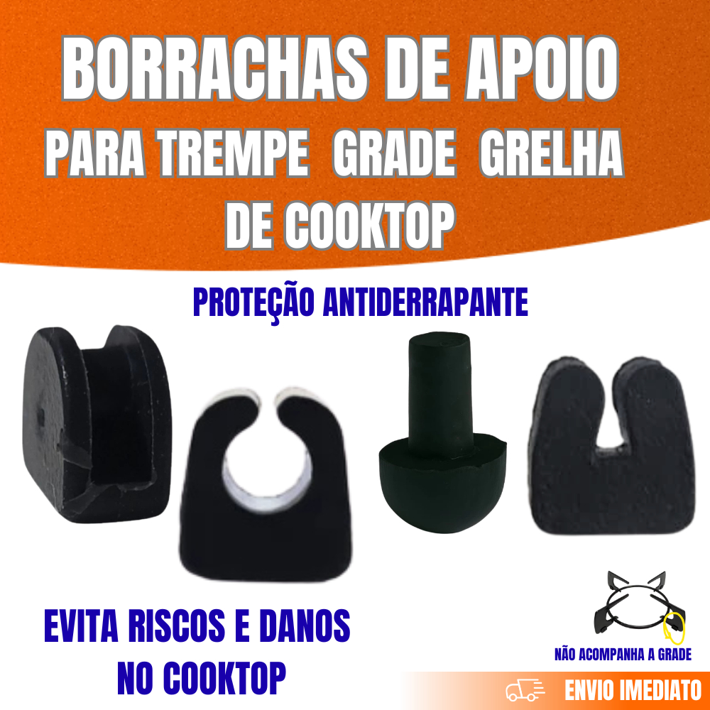 Imagem Borrachinhas Cooktop Pé Antiderrapante Grade Trempe Grelha Fogão Proteção Borracha Anti- Risco Vidro